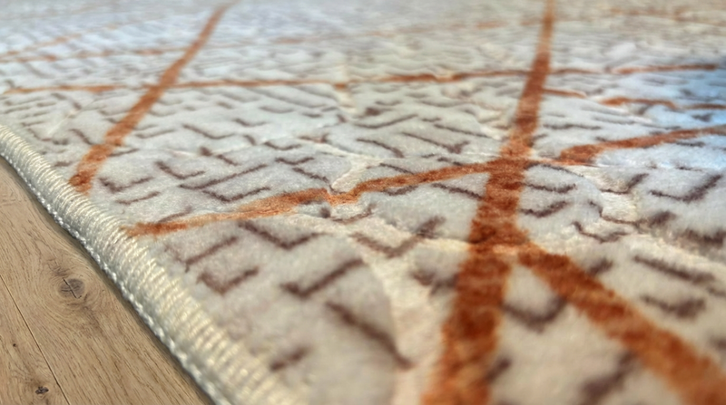 Moderner Designer-Teppich „Terra“  Abstraktes Design Rost-Orange beige warm